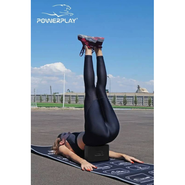 Блок для йоги PowerPlay Yoga Brick EVA чорний, 2шт, код: PP_4006_Black_2in