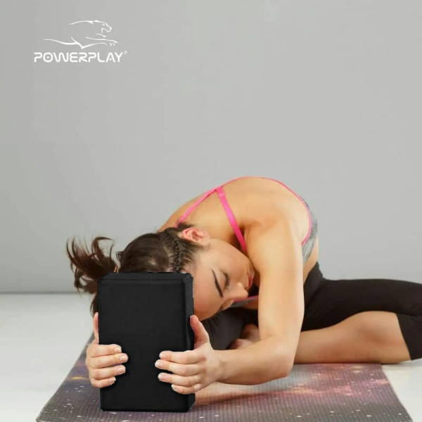 Блок для йоги PowerPlay Yoga Brick EVA чорний, 2шт, код: PP_4006_Black_2in