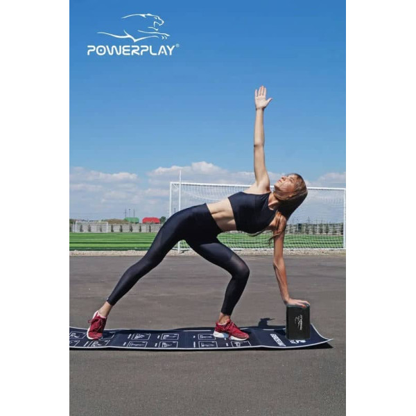 Блок для йоги PowerPlay Yoga Brick EVA чорний, 2шт, код: PP_4006_Black_2in