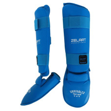 Захист гомілки та стопи для карате Zelart S, синій, код: BO-7249_SBL