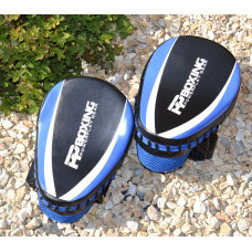 Лапи боксерські PowerPlay PU пара, 230х190х60 мм, чорний-синій, код: PP_3050_Blue