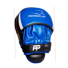 Лапи боксерські PowerPlay PU пара, 230х190х60 мм, чорний-синій, код: PP_3050_Blue