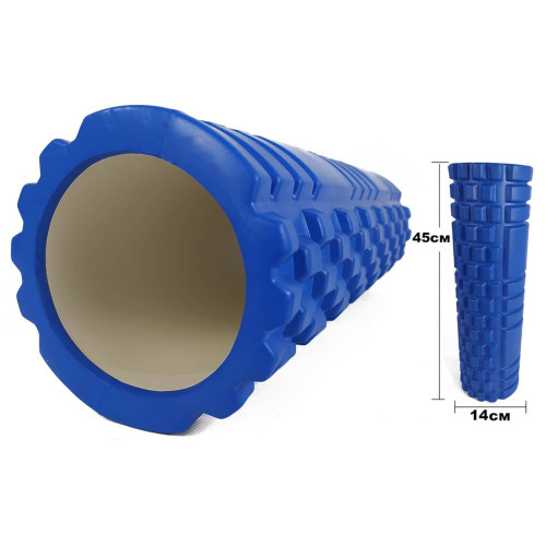Масажний ролик EasyFit Grid Roller 45 см v.2.1 синій, код: EF-2027-Bl
