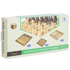 Шахи, шашки, нарди 3 в 1 ChessTour, код: W2408