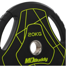 Диски поліуретанові MD Buddy 20кг, чорний, код: TA-9647-20-S52