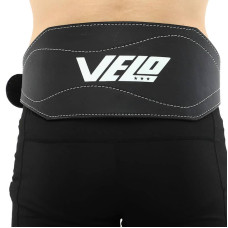 Пояс атлетичний шкіряний Velo M ширина-15см, чорний-білий, код: VL-9741_M