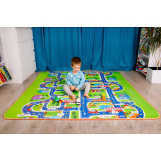 Дитячий двосторонній килимок PlayBaby Звірята/дороги 200x180x0.5 см, код: 1425639854-E