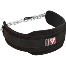 Пояс для обтяжень неопреновий з ланцюгом RDX T7 Pro Dipping Belt 2 Layer Black, код: WDB-T7B