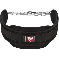 Пояс для обтяжень неопреновий з ланцюгом RDX T7 Pro Dipping Belt 2 Layer Black, код: WDB-T7B