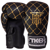 Рукавички боксерські Top King Chain шкіряні 12 унцій, чорний-золотий, код: TKBGCH_12BKG-S52
