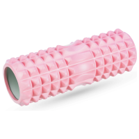 Масажний ролик Queenfit для йоги та фітнесу EVA 33х10,5см рожевий, код: 5907766665809