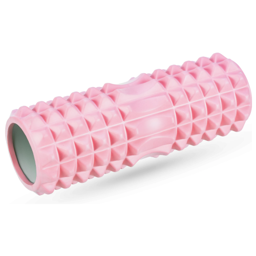 Масажний ролик Queenfit для йоги та фітнесу EVA 33х10,5см рожевий, код: 5907766665809