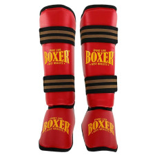 Захист гомілки та стопи для єдиноборств Boxer New, розмір L, червоний, код: 2004-4-N_LR