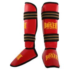Захист гомілки та стопи для єдиноборств Boxer New, розмір L, червоний, код: 2004-4-N_LR