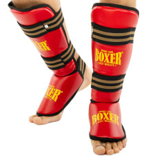 Захист гомілки та стопи для єдиноборств Boxer New, розмір L, червоний, код: 2004-4-N_LR