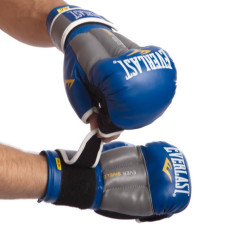 Рукавички гібридні для єдиноборств ММА Everlast 12 унцій, синій-сірий, код: LD-P0000663-12BLGR