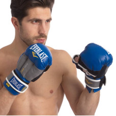 Рукавички гібридні для єдиноборств ММА Everlast 12 унцій, синій-сірий, код: LD-P0000663-12BLGR