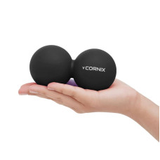 Масажний м"яч Cornix Lacrosse DuoBall 126х63 мм, чорний, код: XR-0113