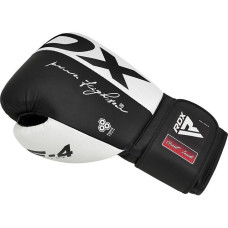 Боксерські рукавиці RDX F4 Boxing Sparring Gloves Hook&Loop 12 унцій, білий-чорний, код: BGR-F4B-12OZ