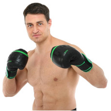 Боксерські рукавиці Hard Touch 12 унцій, чорний-зелений, код: BO-4250_12BKG