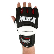 Рукавиці для MMA PowerPlay XL, чорні-білі, код: PP_3075_XL_Bl/White
