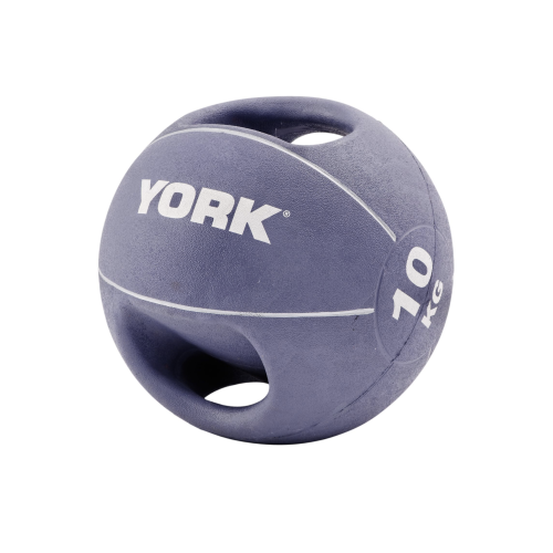 М'яч медбол 10кг York Fitness із двома ручками фіолетовий, код: 20014961807367