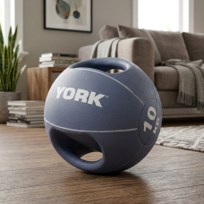 М'яч медбол 10кг York Fitness із двома ручками фіолетовий, код: 20014961807367