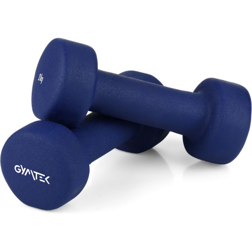 Гантелі для фітнесу неопренові Gymtek Queenfit 2х2кг темно-синій, код: 5907766665458