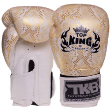 Рукавички боксерські  Top King Super Snake шкіряні 12 унцій, білий-срібний, код: TKBGSS-02_12WS-S52
