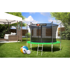 Батут Hop-Sport 10ft (305см) зелений з внутрішньою сіткою, код: 5902308210431