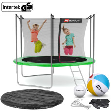 Батут Hop-Sport 10ft (305см) зелений з внутрішньою сіткою, код: 5902308210431