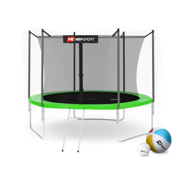 Батут Hop-Sport 10ft (305см) зелений з внутрішньою сіткою, код: 5902308210431