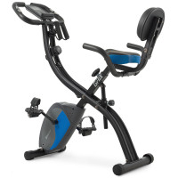 Велотренажер магнітний Hop-Sport HS-3010X Grix X-Bike з еспандерами чорно-синій, код: 5902308228818