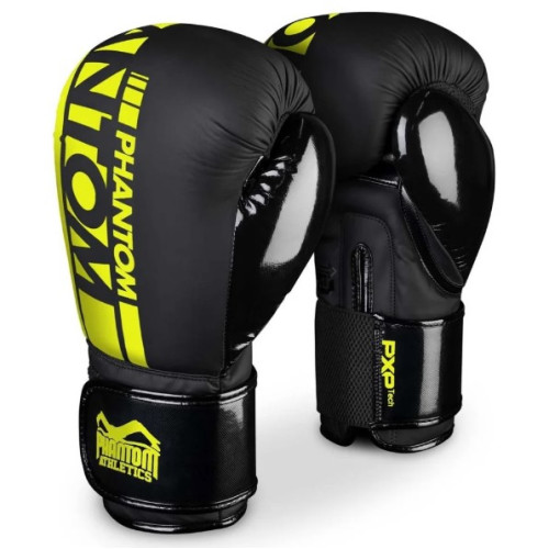 Боксерські рукавиці Phantom Apex Elastic Neon Black/Yellow 16 унцій, код: PHBG2300-16