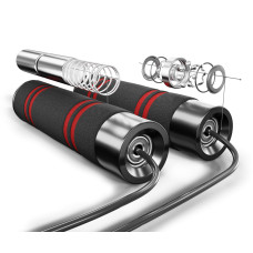 Скакалка з обтяжувачем Hop-Sport HS-F040JR чорна, код: 5902308217447