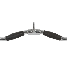 Ручка для верхньої тяги York Fitness 70см W-подібна з гумовими рукоятками, хром, код: 00014961361568