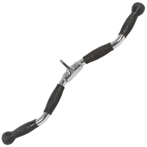 Ручка для верхньої тяги York Fitness 70см W-подібна з гумовими рукоятками, хром, код: 00014961361568