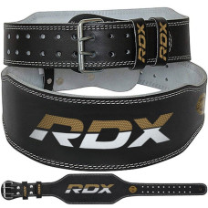 Пояс для важкої атлетики шкіряний RDX 6 M Black Gold, код: WBS-6RB-M