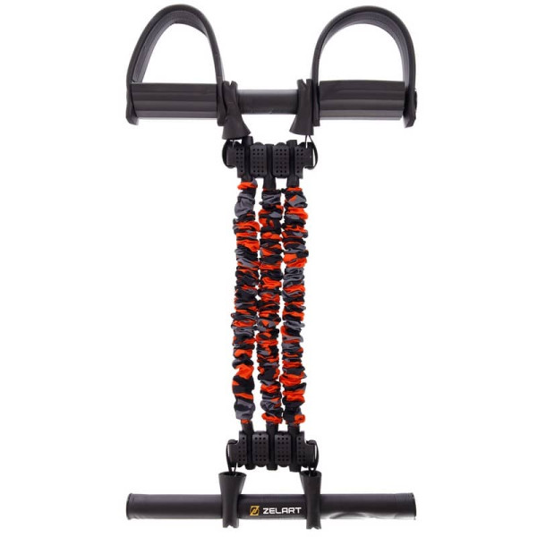 Еспандер латексний Zelart 35LB з ручками 3 джгута, код: FI-7836-35