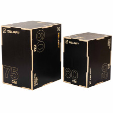 Пліобокс для кросфіту Zelart Wood Plyo Box 1шт, 60см, чорний, код: FI-4884-1