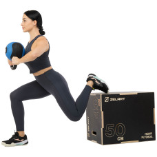 Пліобокс для кросфіту Zelart Wood Plyo Box 1шт, 60см, чорний, код: FI-4884-1