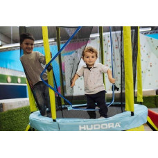 Батут Hudora Safety з внутрішньою сіткою 4.5 футів 140 см, блакитно-зелений, код: 3062-IN