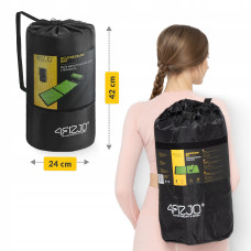 Килимок акупунктурний з валиком 4Fizjo Classic Mat XL Аплікатор Кузнєцова, чорний-зелений, код: P-5907222931769