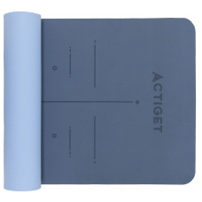 Килимок для йоги та фітнесу Actiget TPE 183 x 61 x 0.6 см, синій-блакитний, код: ACT0021