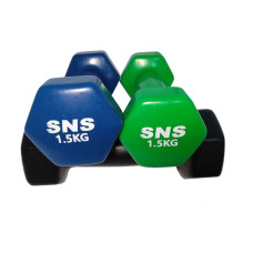 Гантель вінілова SNS 1х1,5 кг, чорний, код: 12336-SNS