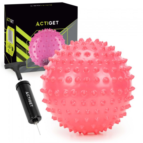 М'яч для пілатесу, йоги, реабілітації Actiget 20 см масажний Pink, код: ACT0151
