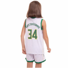 Форма баскетбольна дитяча PlayGame NBA Bucks 34 2XL (16-18 років) 160-170см, білий-зелений, код: 3582_2XLWG-S52