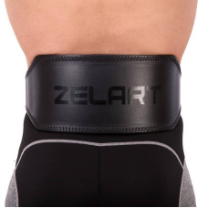 Пояс атлетичний шкіряний Zelart L чорний, код: VL-3341_L