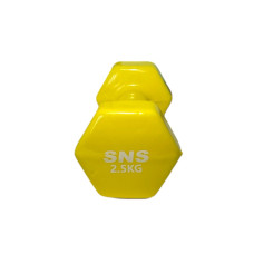 Гантель вінілова SNS 1х2,5 кг, жовтий, код: 12670-SNS