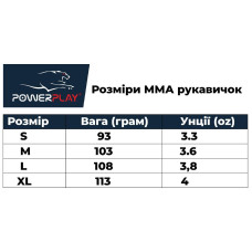 Рукавиці для MMA PowerPlay XL, чорно-сині, код: PP_3058_L_Black/Blue
